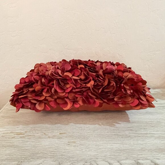 Pier 1 Throw Accent Pillow Rectangle Petals Orange Rust Fall Color - Picture 4 of 4